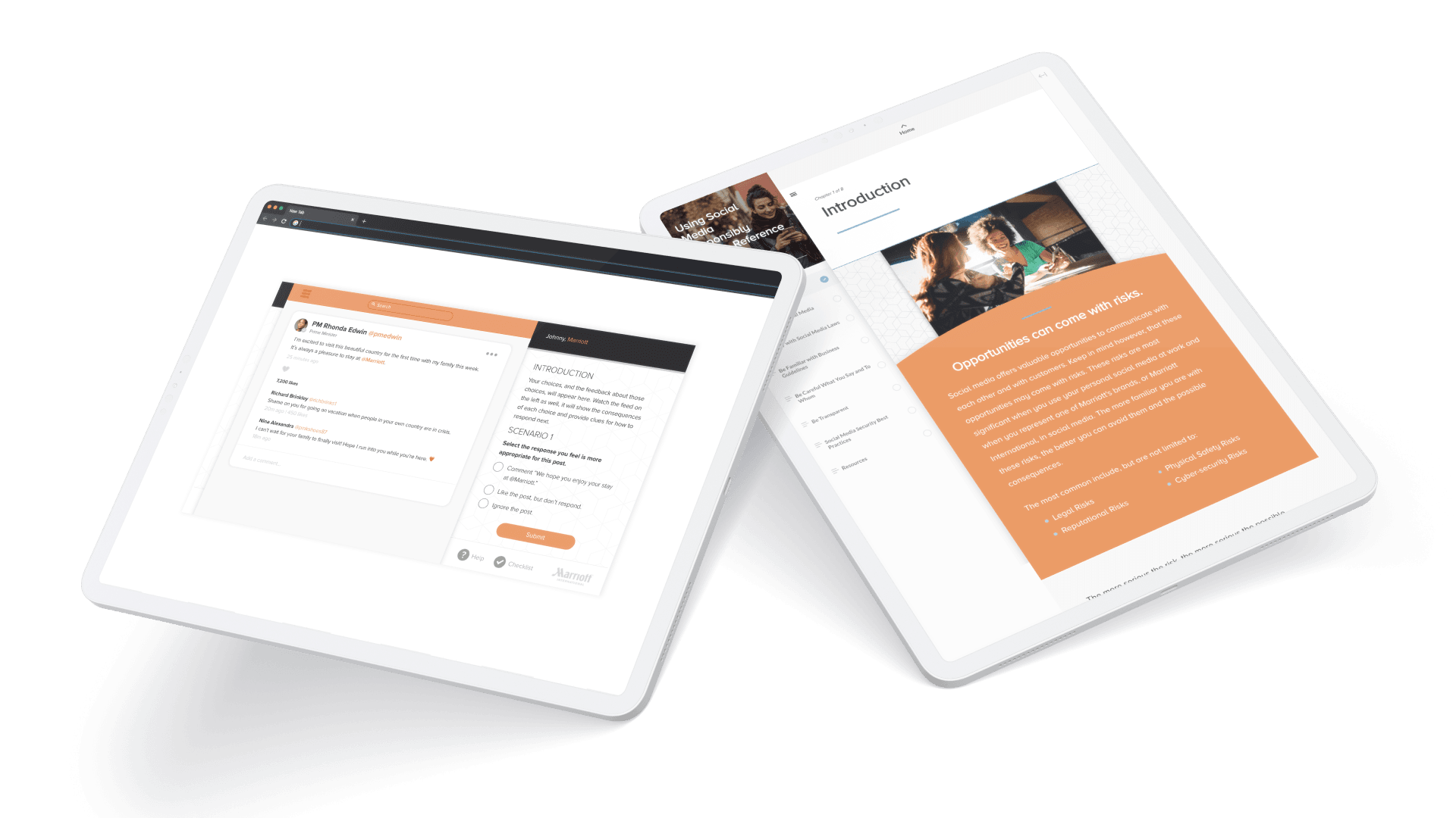 marriott social media compliance course on ipad image
