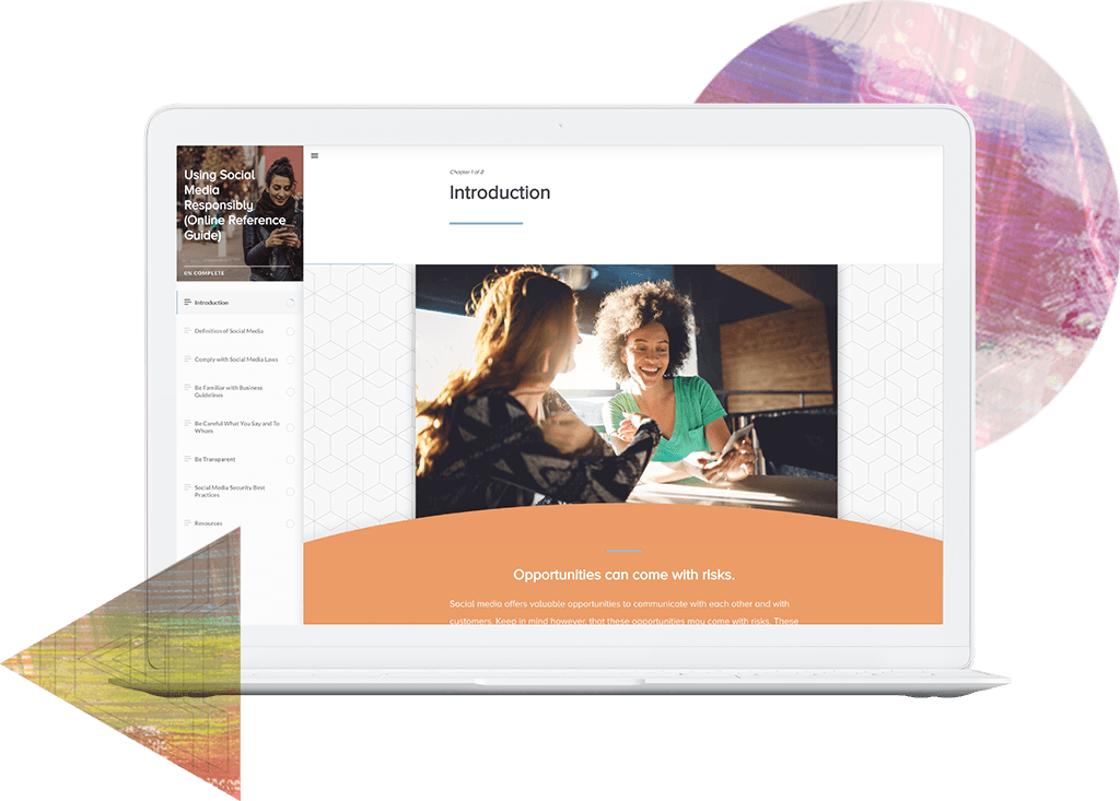 social media training course user interface on ipad screen image